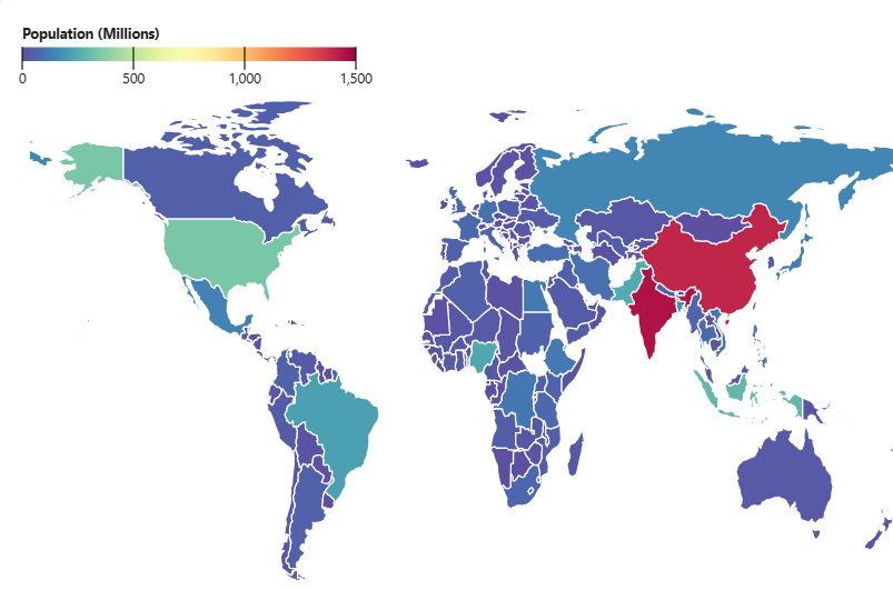 world population in a choropleth
